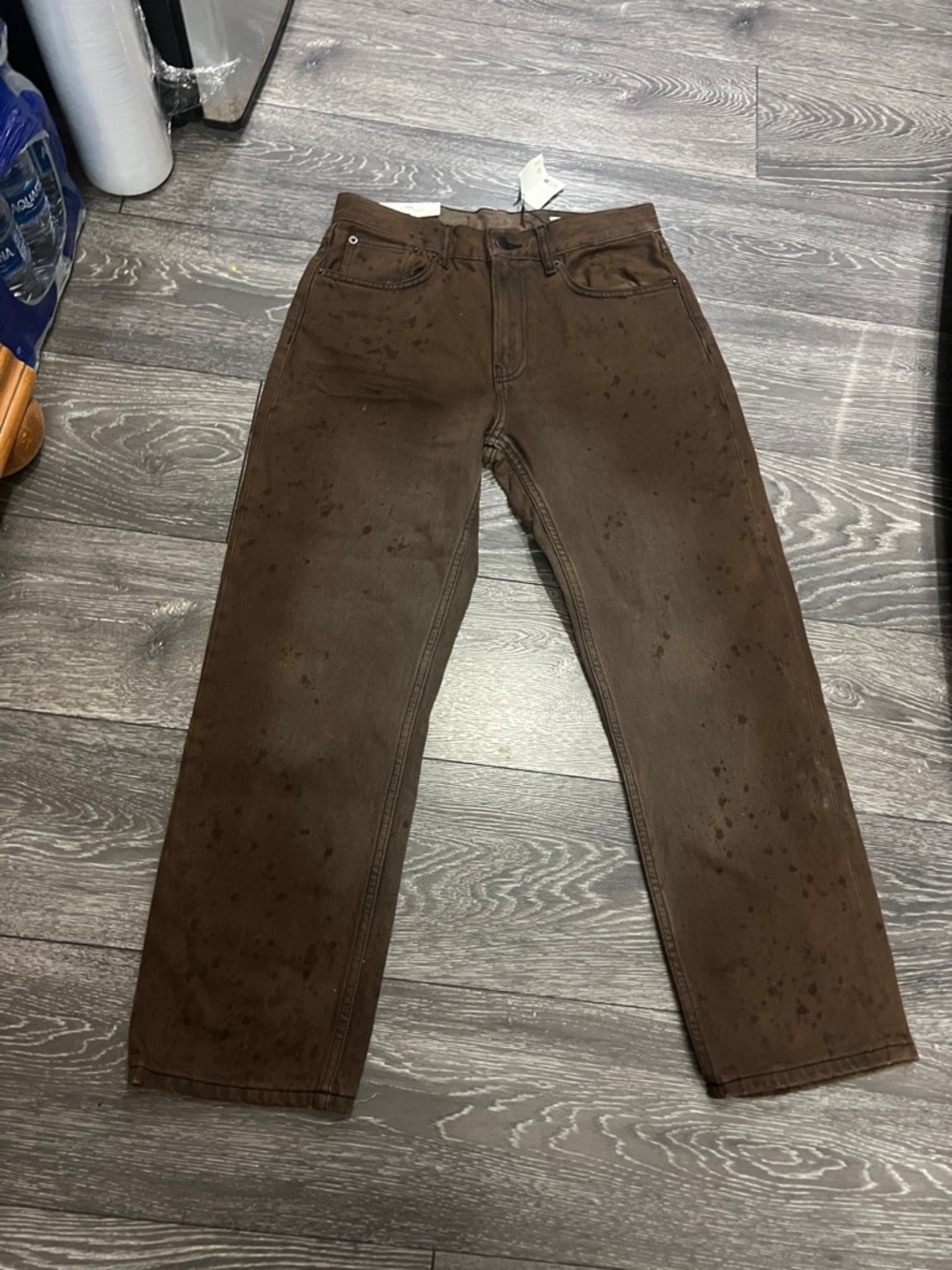 Zara Dark Brown Straight-Leg Jeans